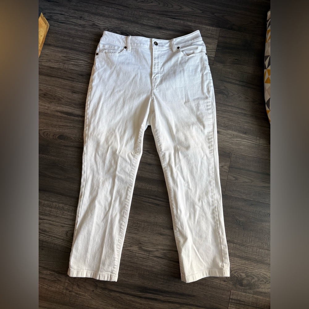 L.L. Bean Classic Fit White Straight Jeans